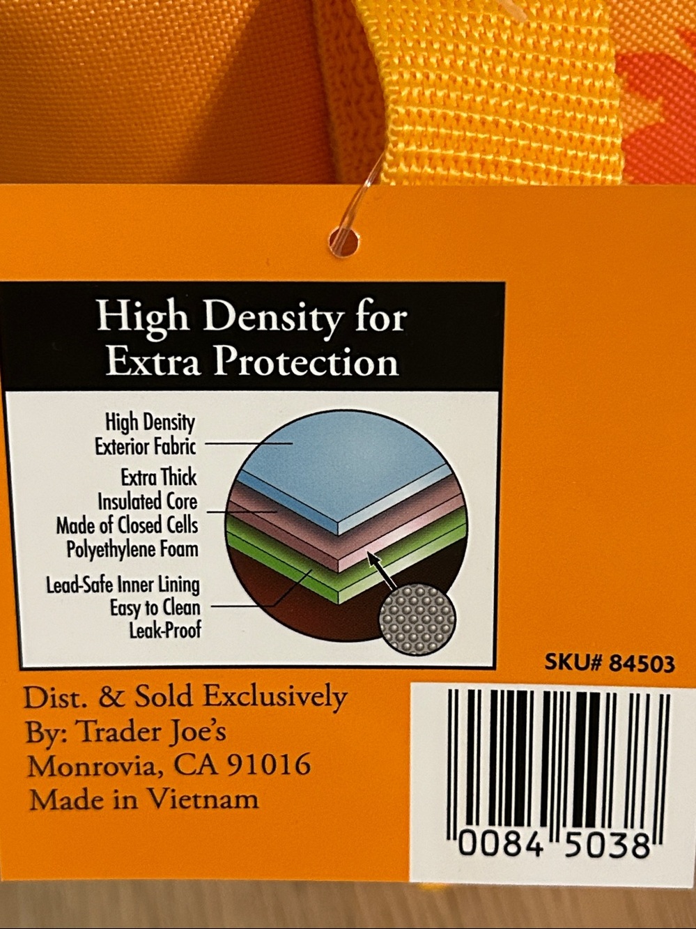 Trader Joe's Mini Insulated Lunch Bag in Bright Orange with Green Accents NEW - Picture 14 of 15
